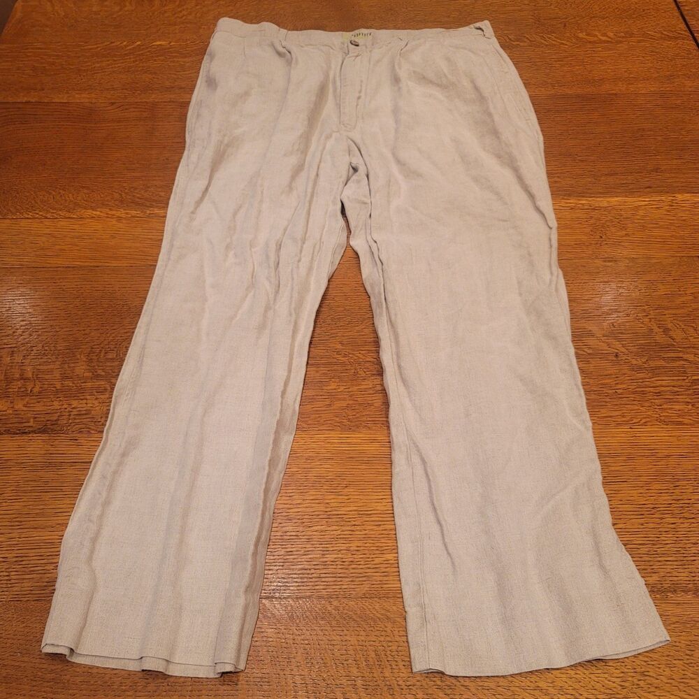 Cubavera 100% Linen Beige Dress Pants Flat Front Classic Men's 38X30